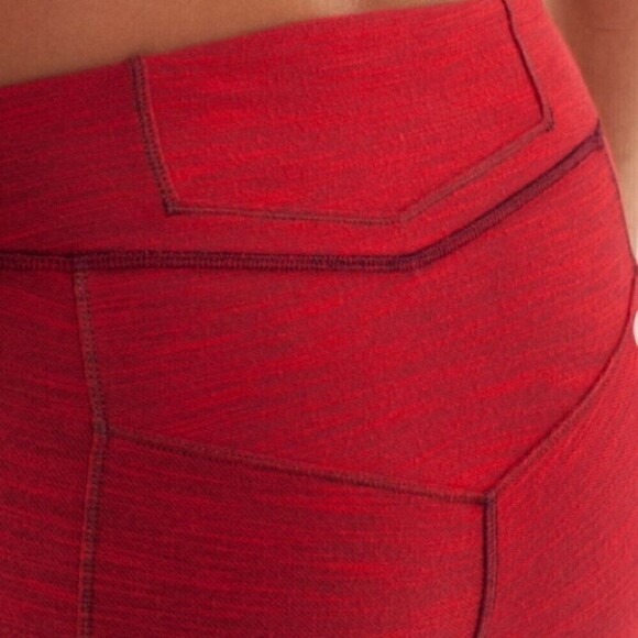 Lululemon Athletica Verve Cropped Red Deepest Cranberry Cut Off Raw Hem Pants 4 - Picture 6 of 14